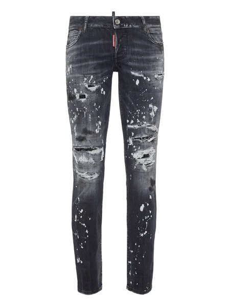  Dsquared2 Paint-splatter Distressed Jeans - Black 