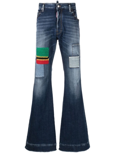  Dsquared2 Patchwork Wide-leg Jeans - Blue 