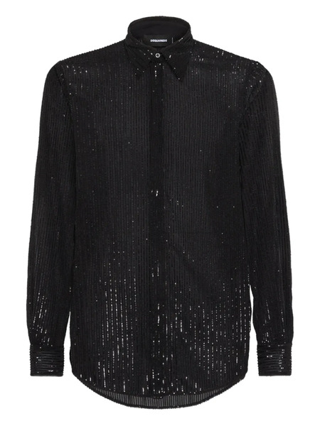  Dsquared2 Pinstriped Shirt - Black 