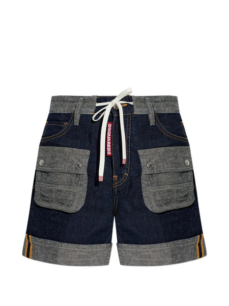  Dsquared2 Pocket Drawstring Cargo Shorts - Blue 