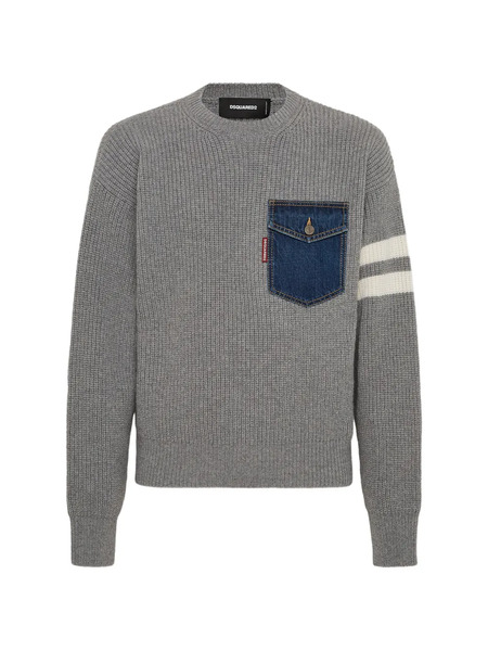  Dsquared2 Pocket Stripe Sweater - Grey 