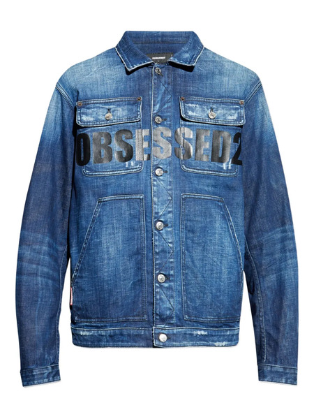  Dsquared2 Print Denim Jacket - Blue 