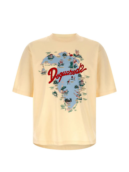  Dsquared2 Printed Crew Neck T-shirt - Neutrals 