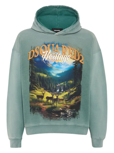  Dsquared2 Printed Hoodie - Green 