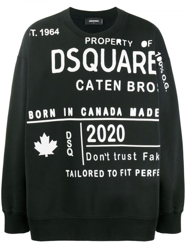  Dsquared2 Printed Sweatshirt - Black 