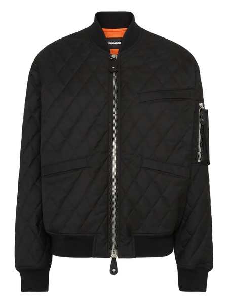 Dsquared2 Quilted Bomber Jacket - Black 