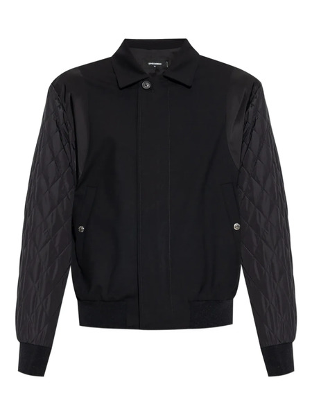  Dsquared2 Quilted-sleeve Bomber Jacket - Black 