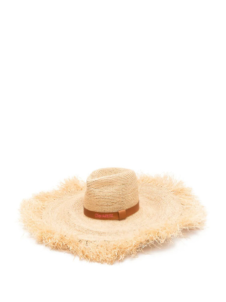  Dsquared2 Raffia Sun Hat - Neutrals 