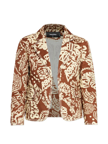  Dsquared2 Rebel Hibiscus Maggie Jacket - Brown 