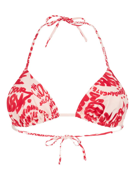  Dsquared2 Rebel Hibiscus Triangle Bikinis - White 