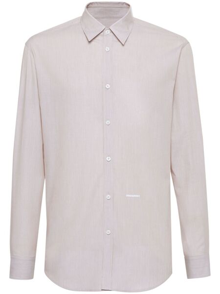  Dsquared2 Rex Dan Micro-striped Shirt - Neutrals 