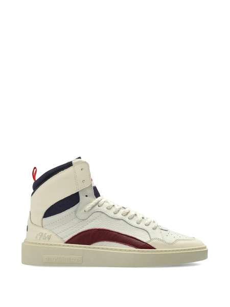  Dsquared2 Rider High-top Panelled Leather Sneakers - Neutrals 
