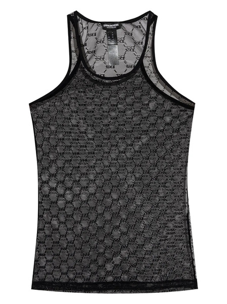  Dsquared2 Semi-sheer Tank Top - Black 
