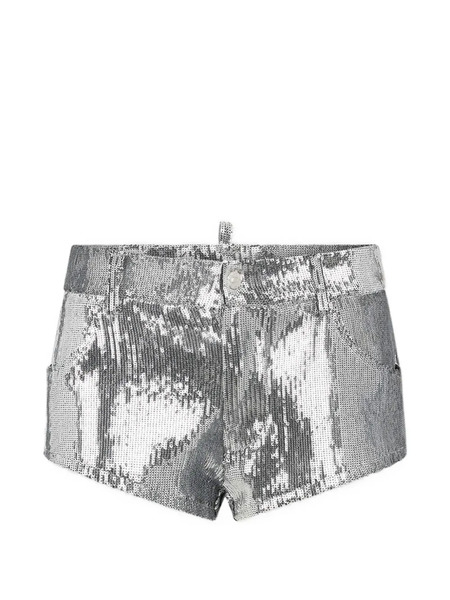  Dsquared2 Shimmer Embellished Shorts - Silver 