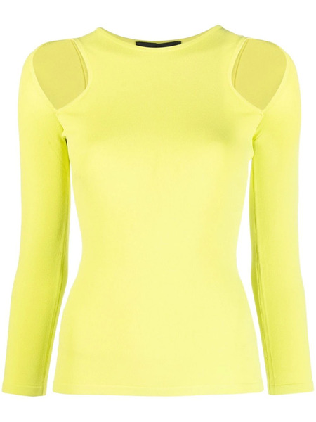  Dsquared2 Shoulder Cut-out Knit Top - Yellow 