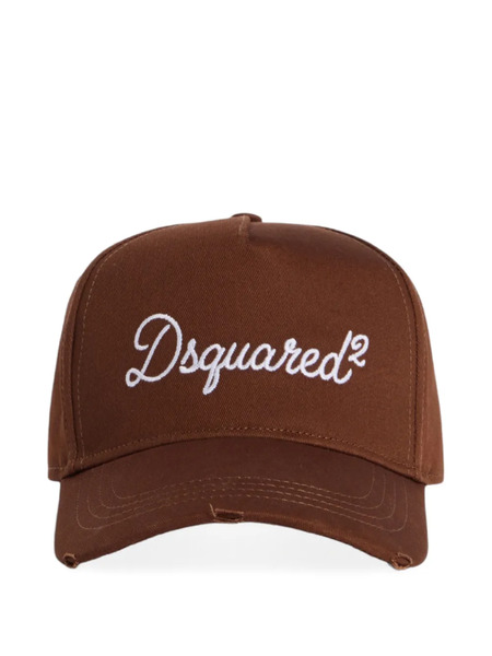  Dsquared2 Signature Embroidered Baseball Cap - Brown 