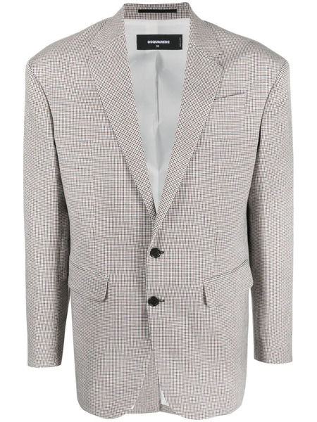  Dsquared2 Single-breasted Checked Jacket - Blue 
