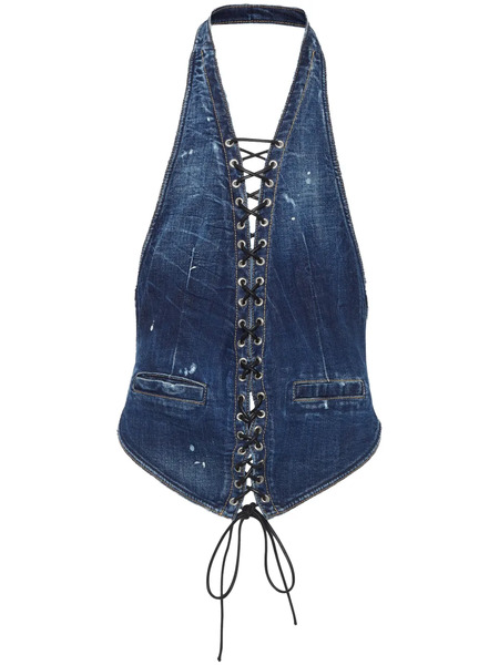  Dsquared2 Sleeveless Denin Shirt - Blue 