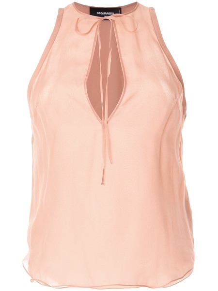  Dsquared2 Sleeveless Silk Blouse - Pink 