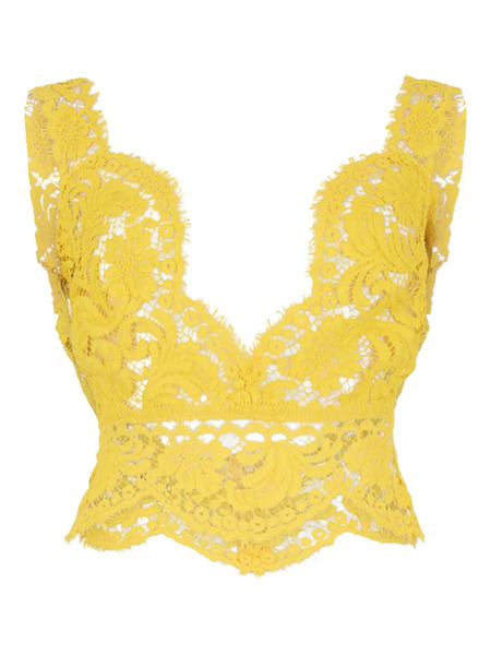  Dsquared2 Sophie Lace Top - Yellow 