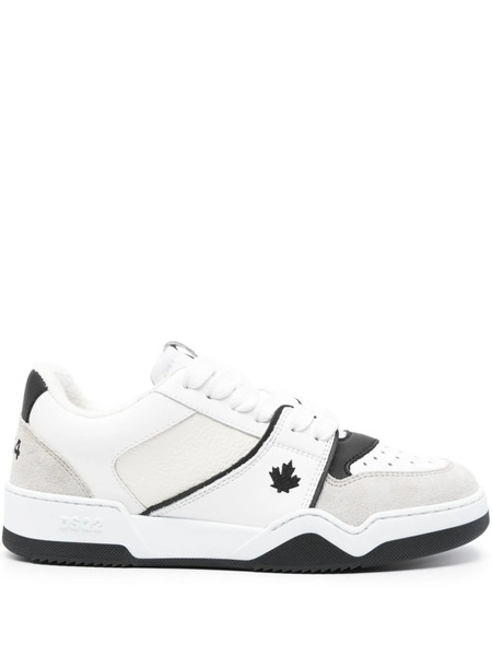  Dsquared2 Spiker Leather Sneakers - Neutrals 