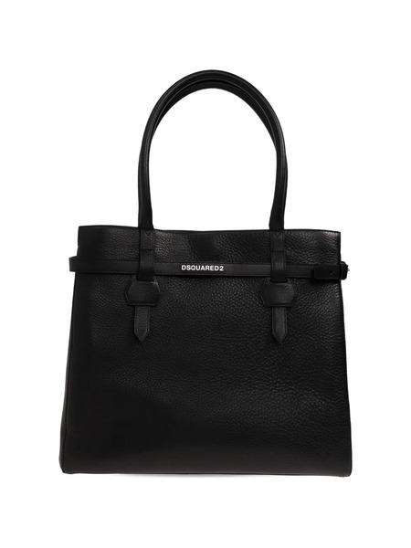  Dsquared2 Strap Leather Tote Bag - Black 