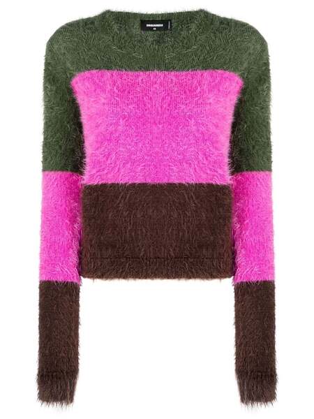  Dsquared2 Striped Brushed-effect Jumper - Green 