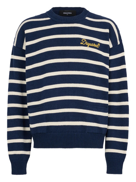  Dsquared2 Striped-pattern Long-sleeve Sweater - Blue 
