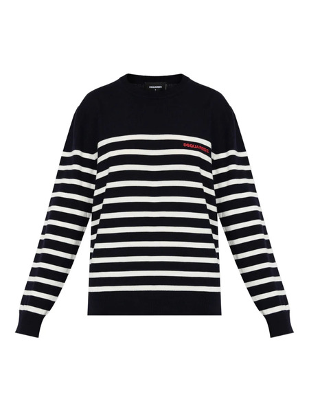  Dsquared2 Striped-pattern Wool Sweater - Blue 