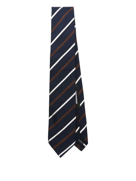  Dsquared2 Striped Silk Tie - Blue 