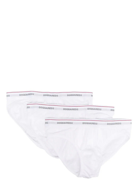  Dsquared2 Three-pack Logo Briefs - White 