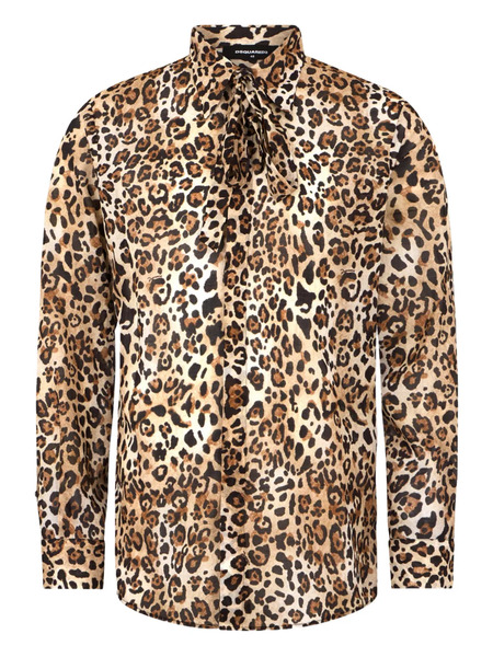  Dsquared2 Tie Leopard-print Shirt - Brown 