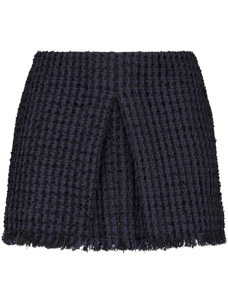  Dsquared2 Tweed Frayed-hem Miniskirt - Blue 