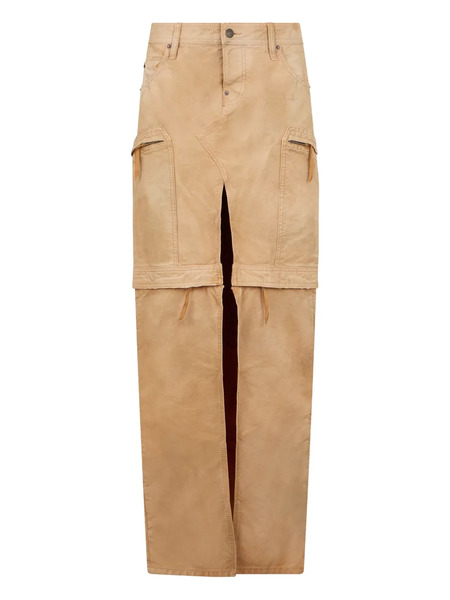  Dsquared2 Utility Distressed Maxi Skirt - Neutrals 