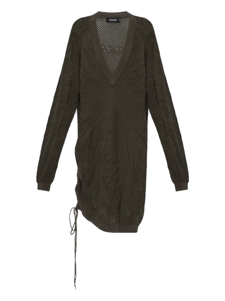  Dsquared2 V-neck Drawstring Midi Dress - Green 