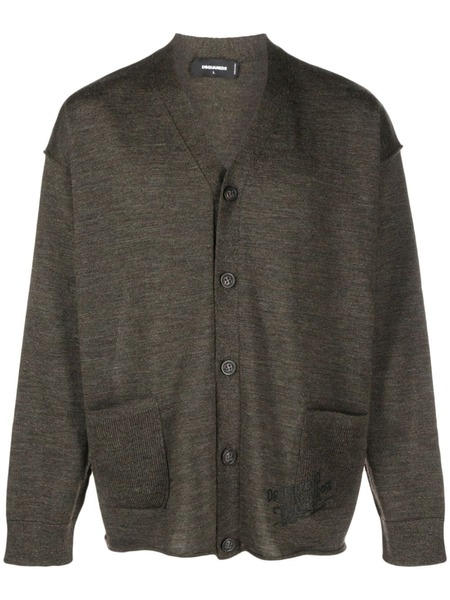  Dsquared2 V-neck Virgin Wool Cardigan - Green 