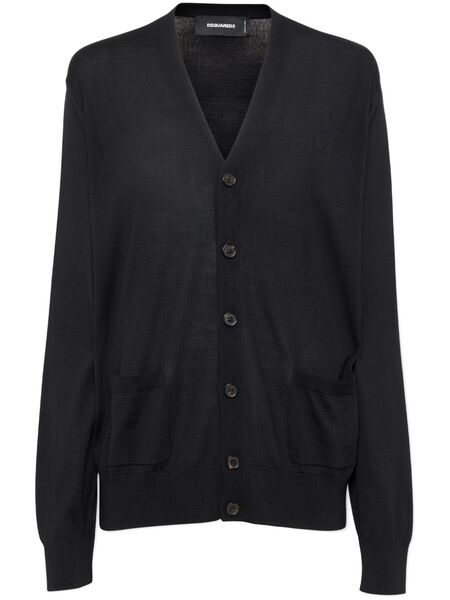  Dsquared2 Virgin Wool Cardigan - Black 
