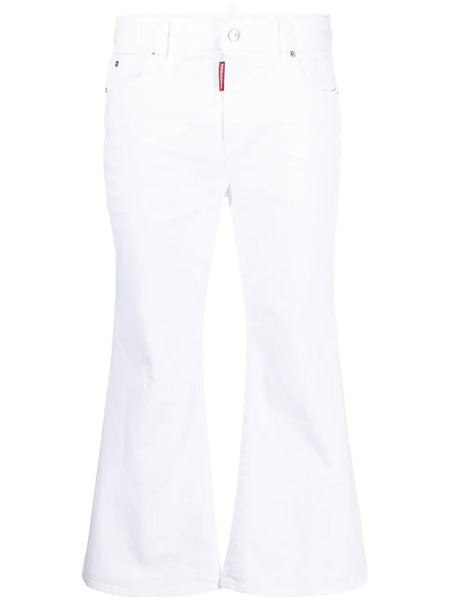  Dsquared2 White Bull Cropped Jeans 