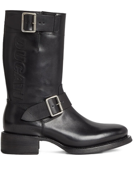  Dsquared2 X Ducati Leather Biker Boots - Black 