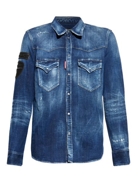  Dsquared2 X Ducati Patch Pocket Shirt - Blue 