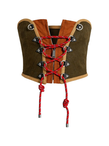  Dsquared2 Zip Lace-up Top - Green 