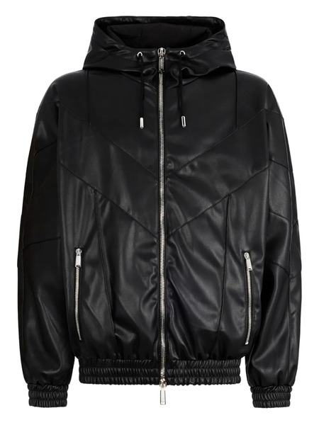  Dsquared2 Zipped Faux Leather Jacket - Black 