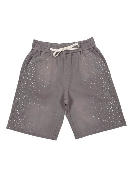  Duaa Effort Embellished Drawstring Track Shorts - Grey 