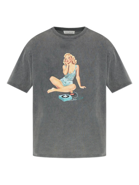  Duke & Dexter Pin Up Washed Graphic T-shirt - Grey 