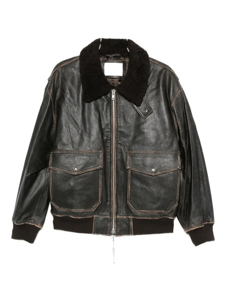  Dunst Lambskin Leather Flap-pocket Coat - Brown 