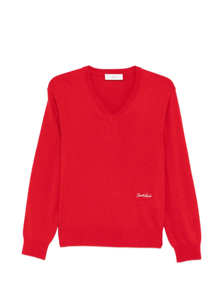 Dunst V-neck Logo Sweater - Red 