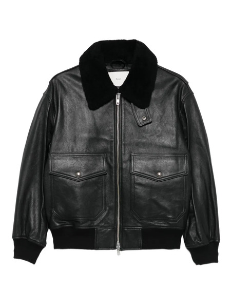  Dunst Zip-up Lambskin Bomber Jacket - Black 