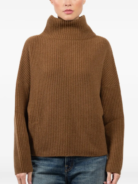  Dusan Batwing Roll-neck Ribbed Sweater - Brown 