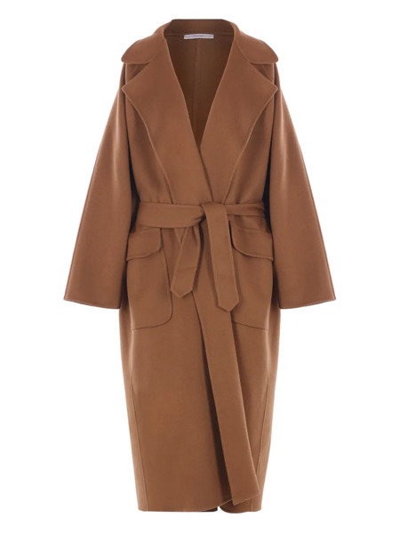  Dusan Belted Patch-pocket Coat - Brown 