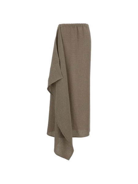  Dusan Draped Maxi Skirt - Neutrals 